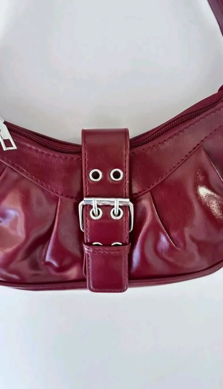 Bolsa de Ombro Ajustável Vinho  - Foto 2
