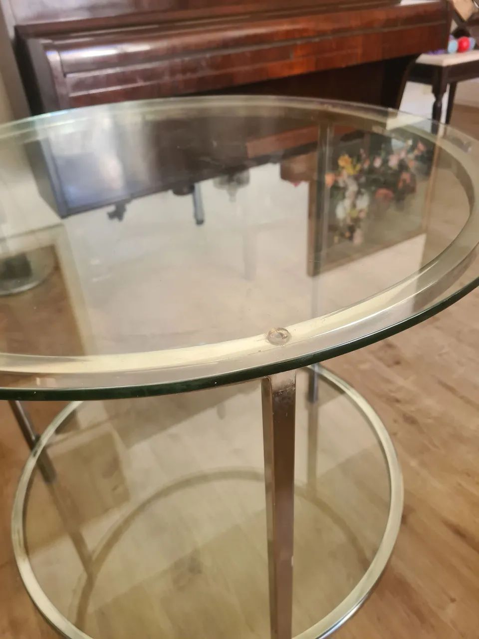 Mesa de centro, 2 tampos em vidro