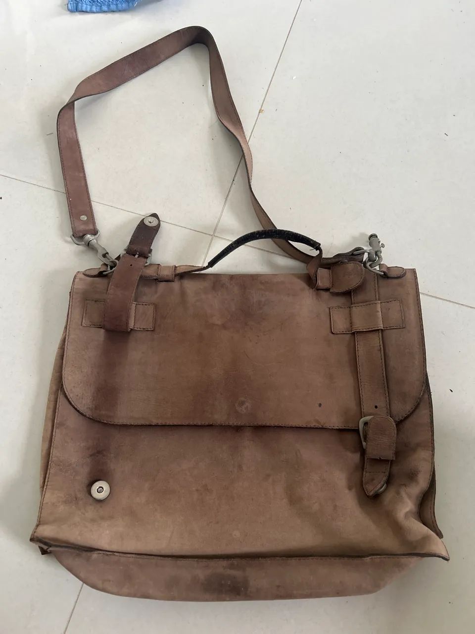 Bolsa couro natural, Tamanho 35x35 cm