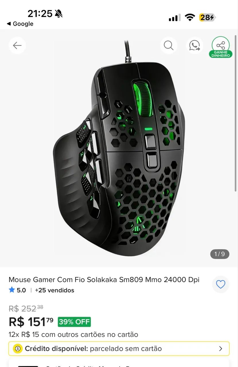 Mouse gamer com fio  - Foto 3