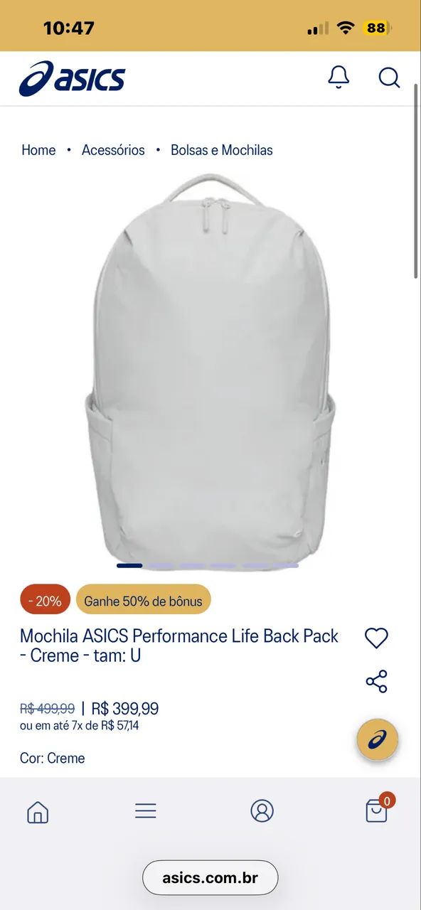 MOCHILA ASICS PERFORMANCE LIFE BACK PACK | NOVA E LACRADA - 279,99 - Foto 3