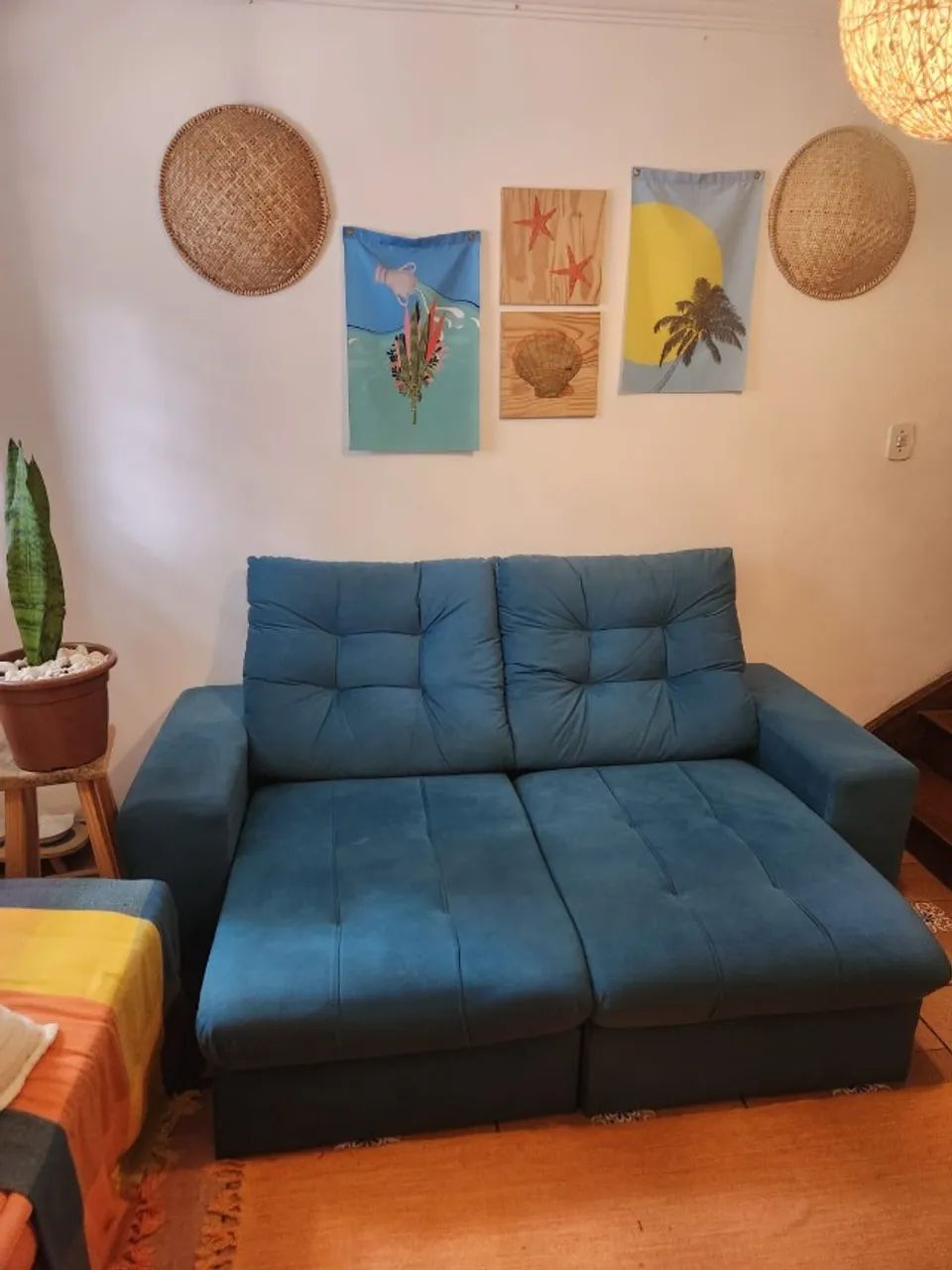 Sofá Azul Charmoso - 2 lugares  - Foto 3
