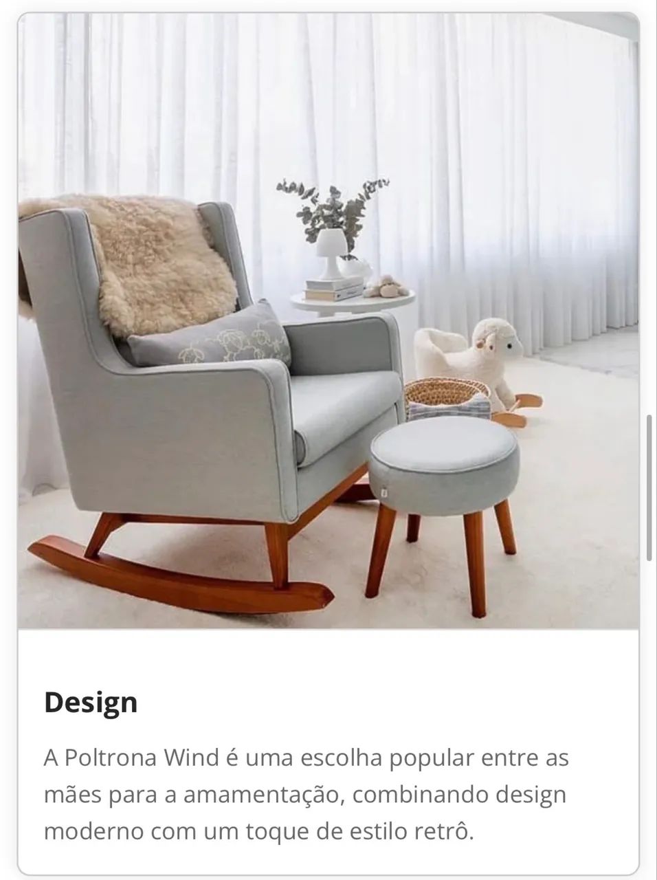 Poltrona de Amamentação Wind com Balanço - Design Retrô - Ótimo Estado - Foto 5