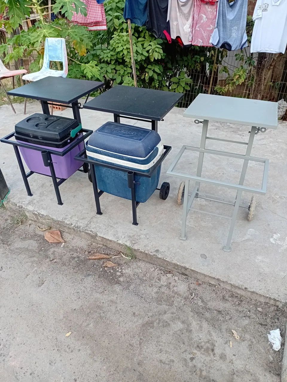 Carrinho para caixa térmica com mesa acoplada - Foto 3