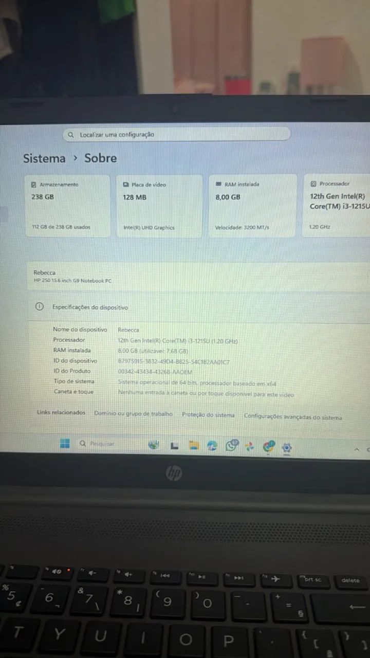 Notebook HP G9 Pro - i3 1215 - 8gb ram - 256 ssd - Foto 3
