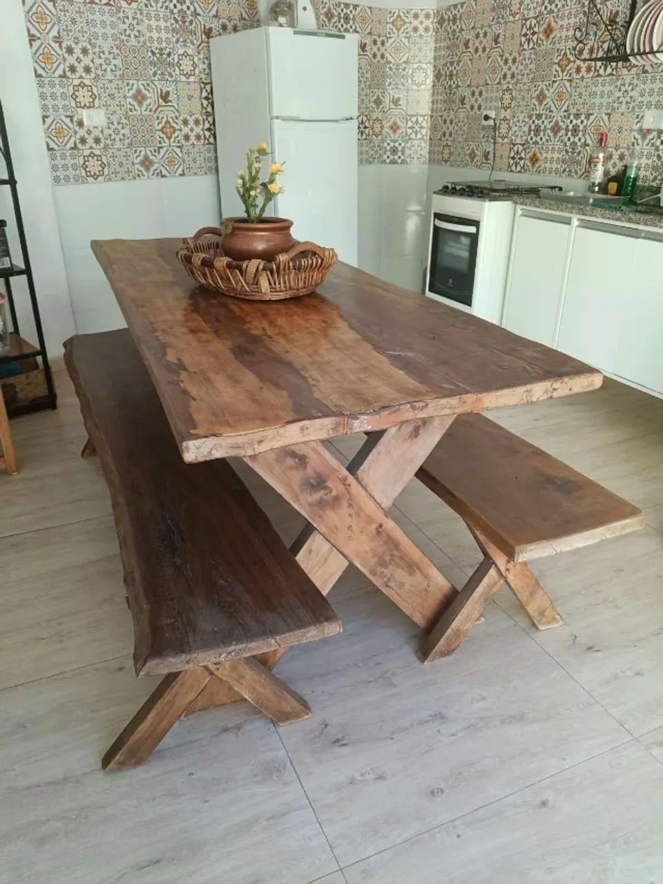 Mesa madeira maciça rústica - Foto 2