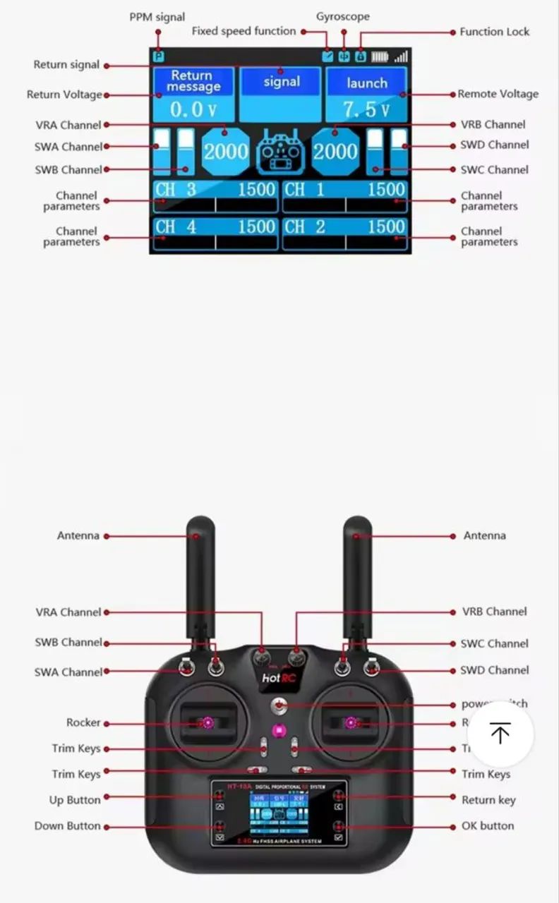 Rádio controle HotRc HT10-A  - Foto 2