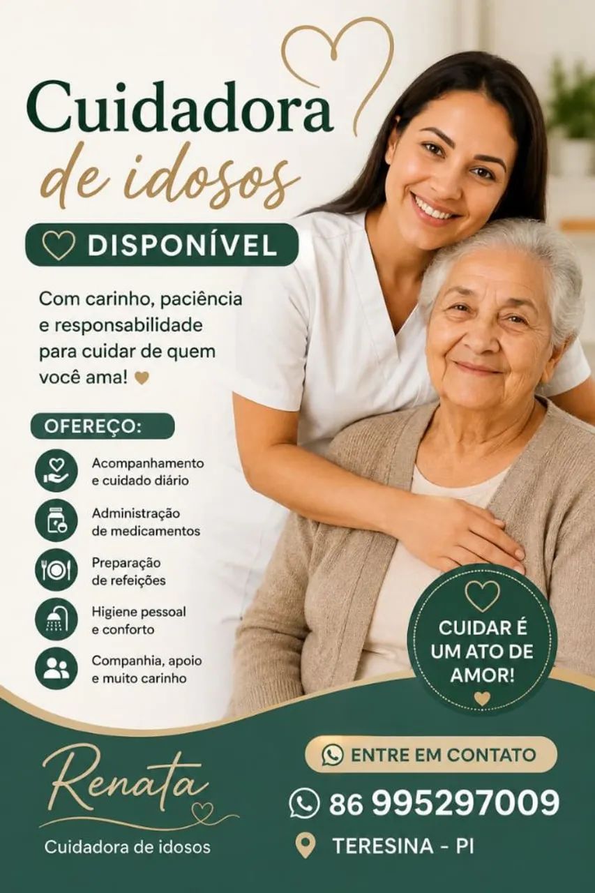 Cuidadora de idosos disponível * wattzap 