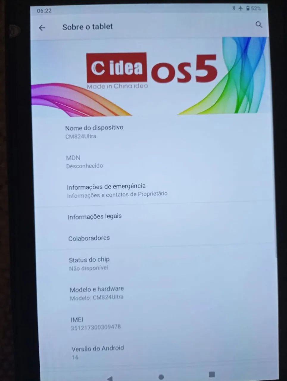 Tablet Android,marca idea 512 gigas 