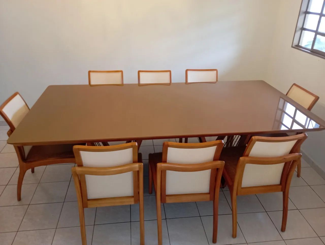 Mesa de Vidro com Madeira de 8 cadeiras - R$7.000,00 - Foto 3