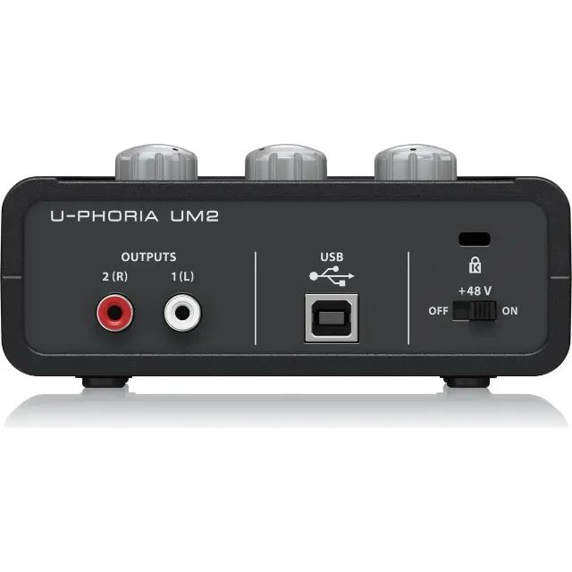 Interface de áudio Behringer U-Phoria UM2 preta - Foto 2