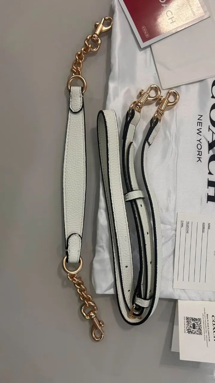 Bolsa Coach Branca 24cm couro  - Foto 2