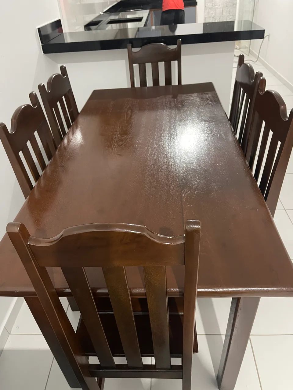 MESA + CADEIRAS DE MADEIRA MACIÇA  - Foto 4