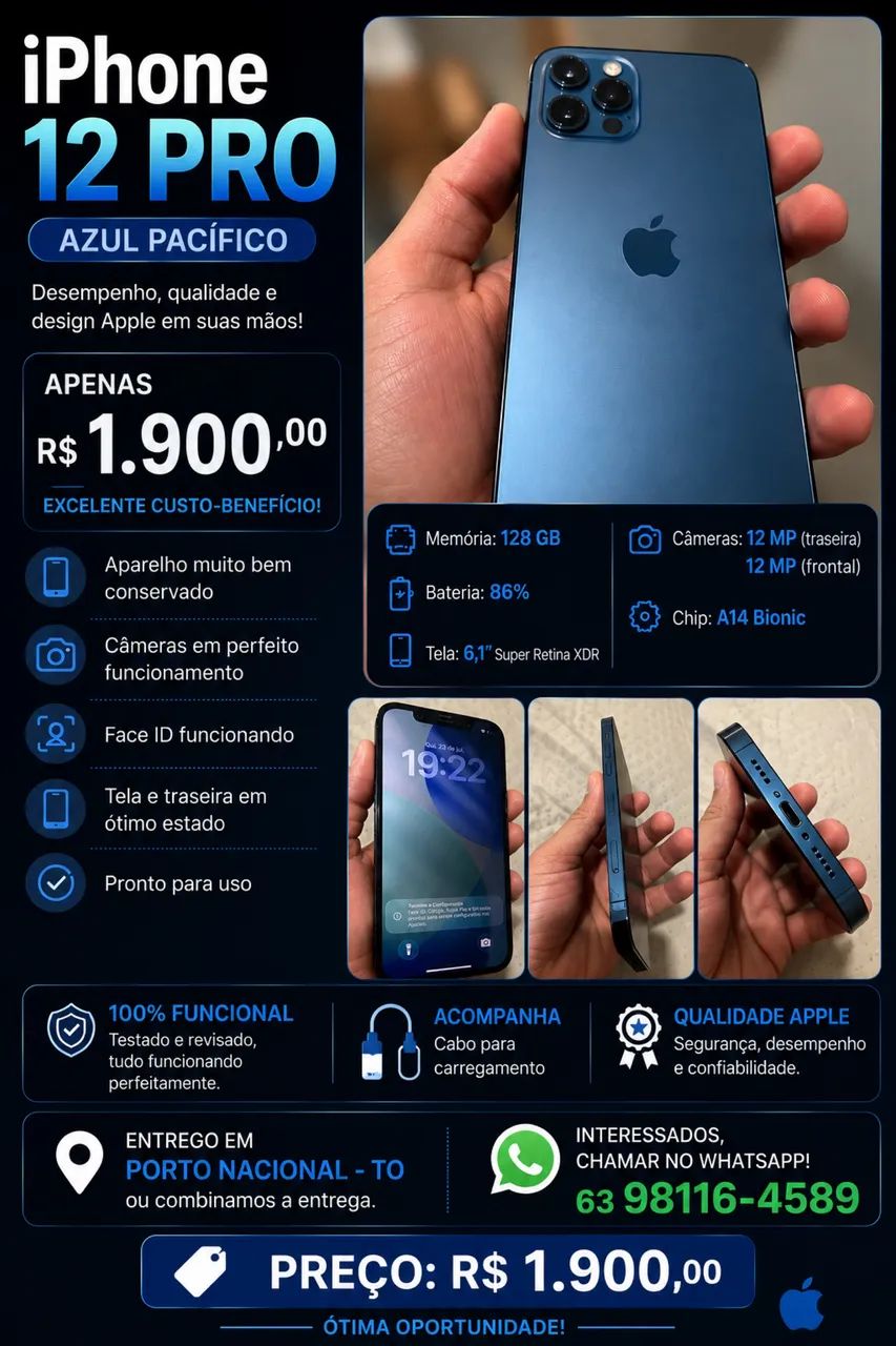 IPHONE 12 pro 128gb bateria 86%  - Foto 5