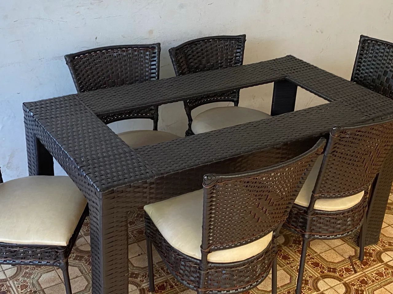 Jogo de mesa de jantar de área externa  - Foto 3