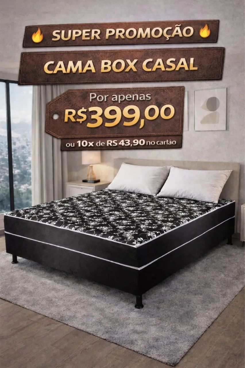Cama box casal D33 R$399,00