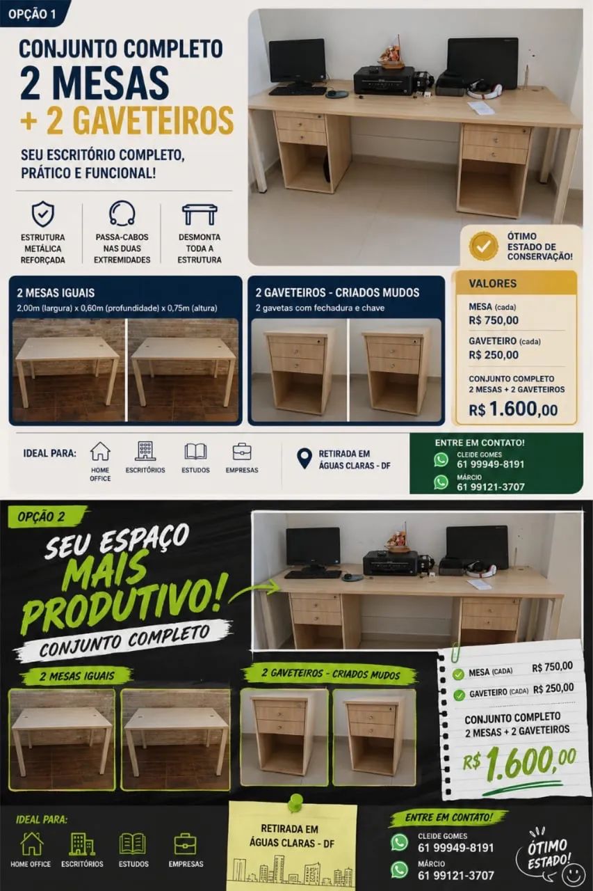 Mesas para escritório 