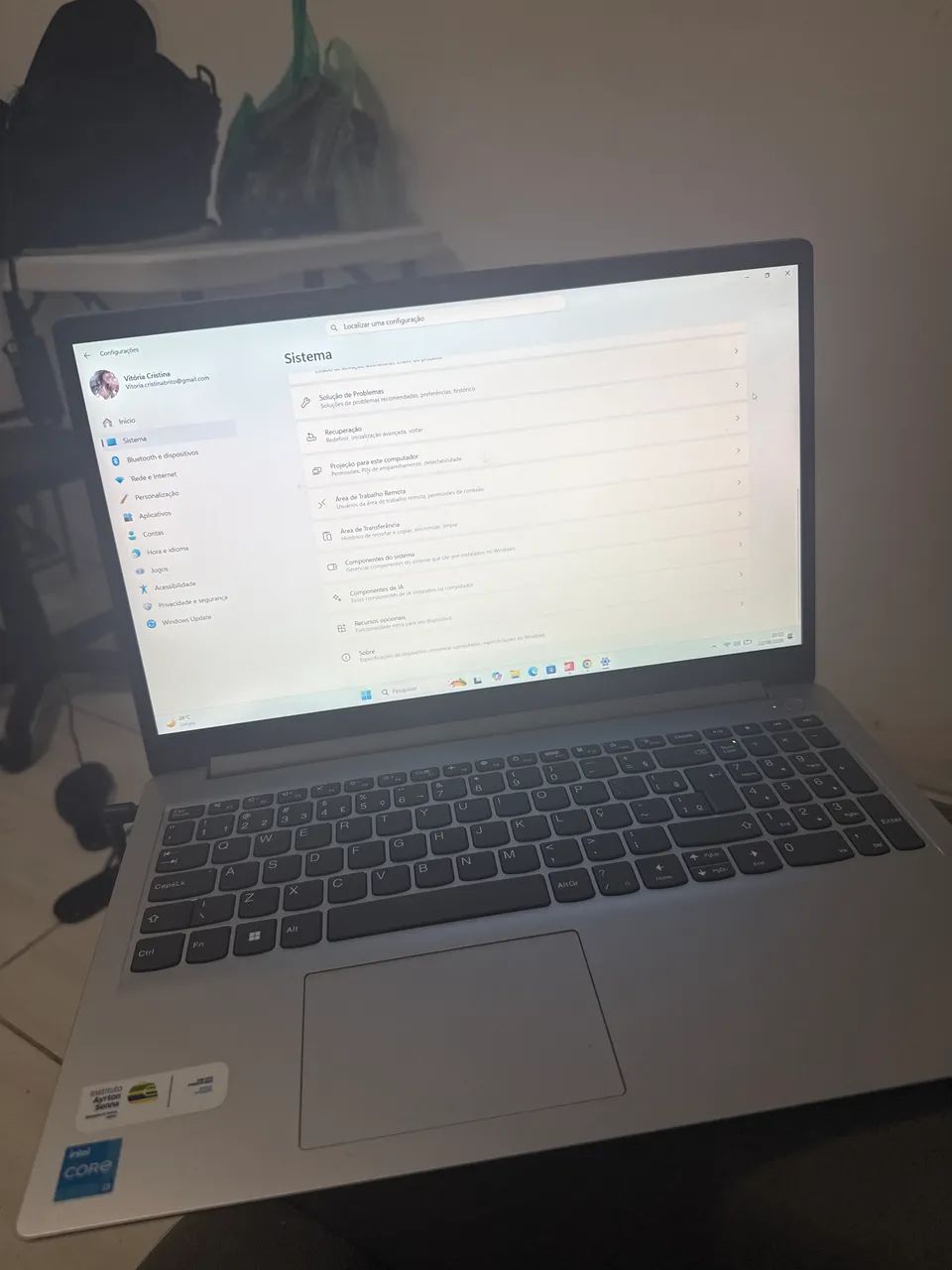 Notebook Lenovo - Icore 3 - 4 meses de uso