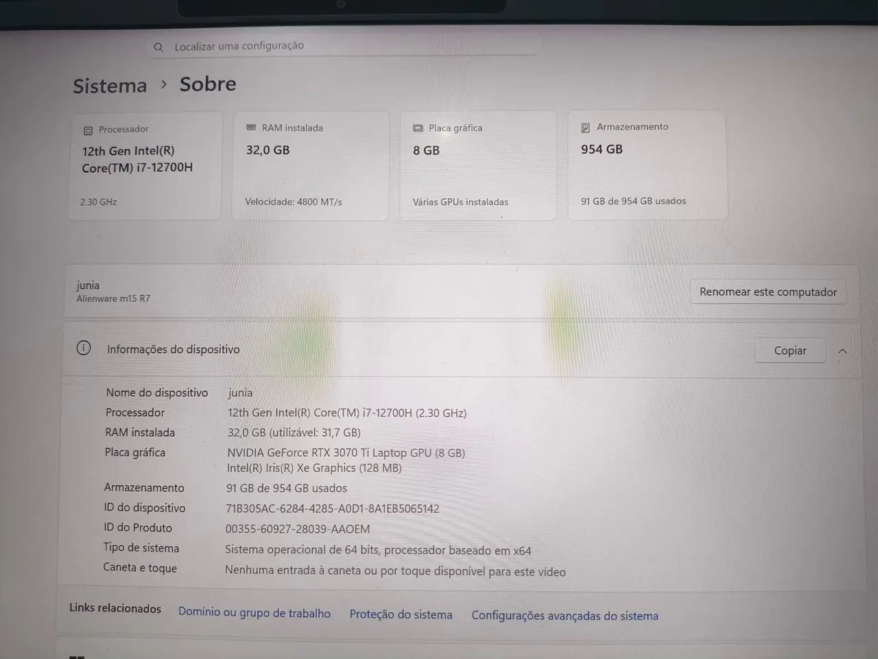 Notebook ALIENWARE M15 R7 GAMER ? RTX 3070 Ti 8GB - Foto 4