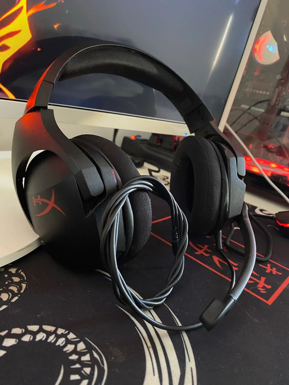  Headset HyperX Cloud II com fio, preto/vermelho