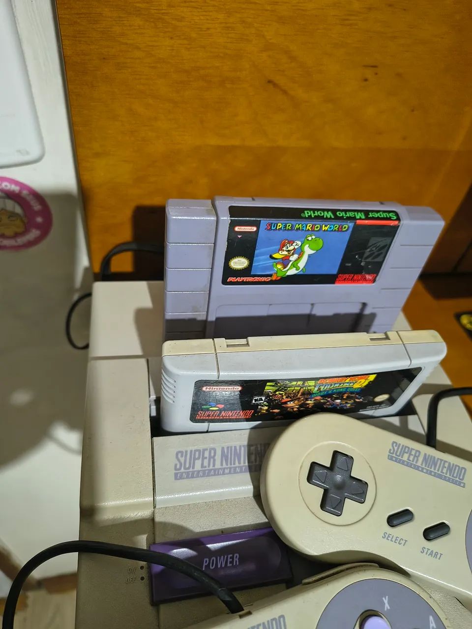 Super Nintendo com 2 controles e 2 cartuchos  - Foto 4
