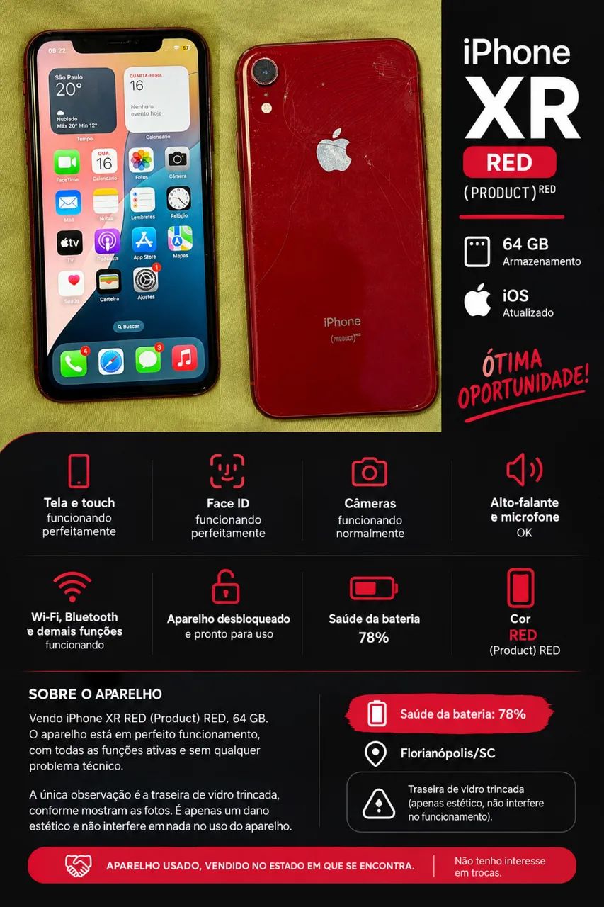 iPhone XR - Celulares e Smartphones - Centro, Florianópolis