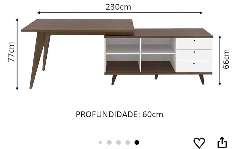 Mesa de escritório em L - Foto 5