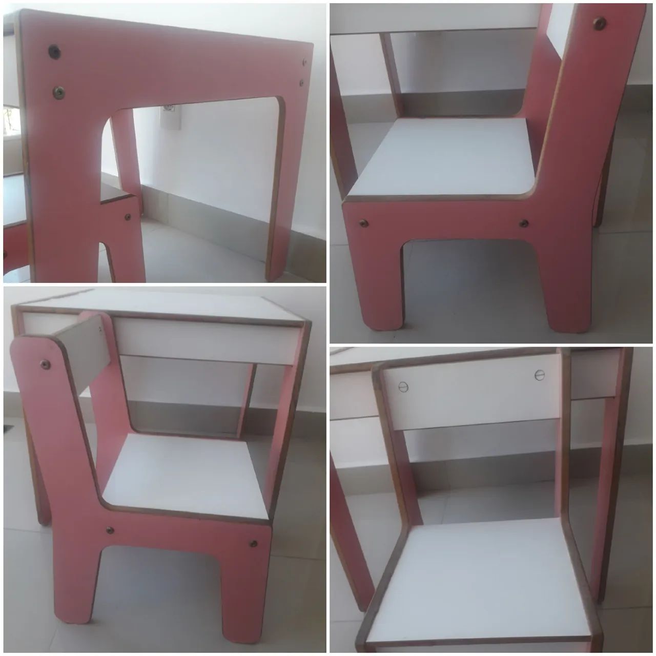 Mesa e cadeira de Madeira infantil Rosa - Foto 2