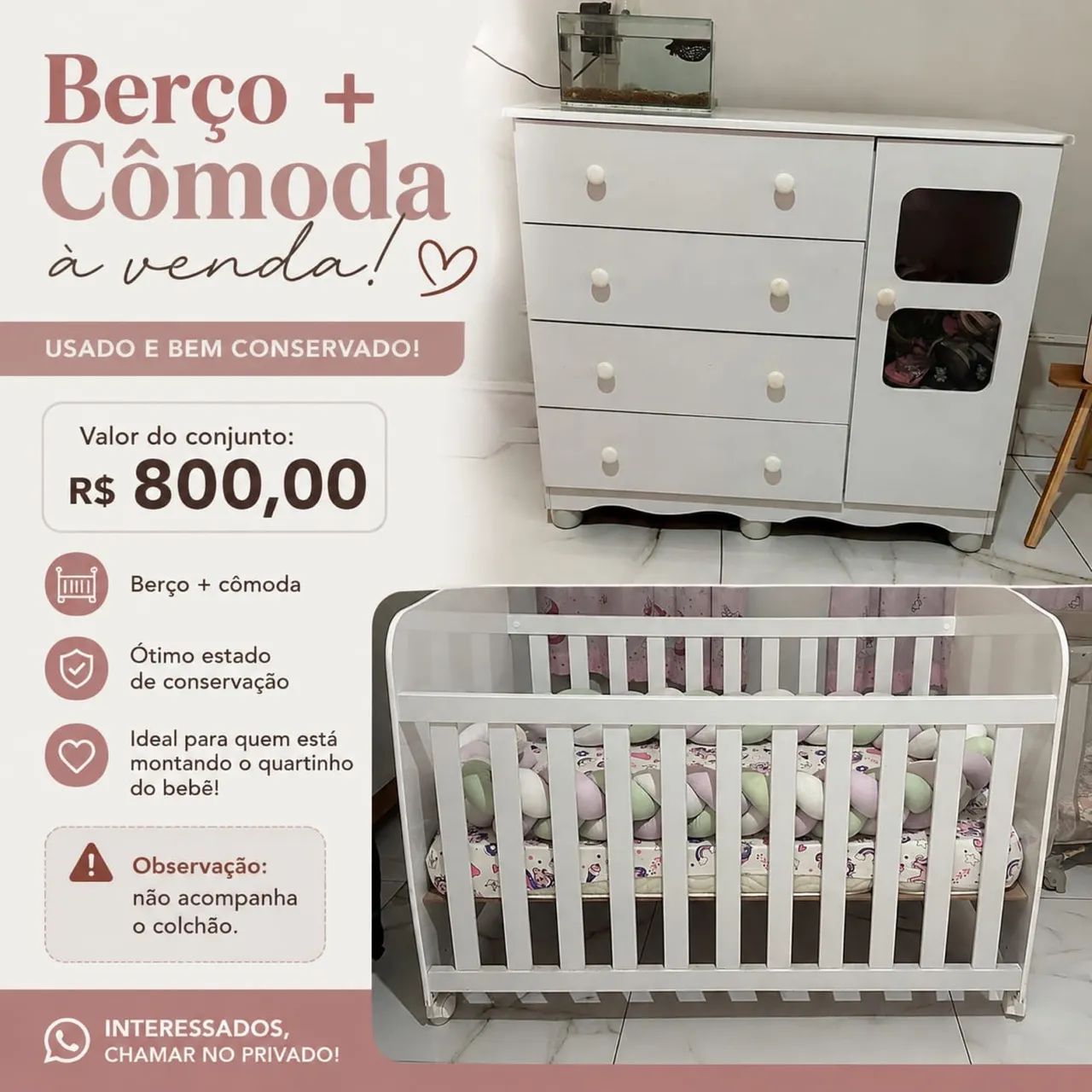Berço+ cômoda 