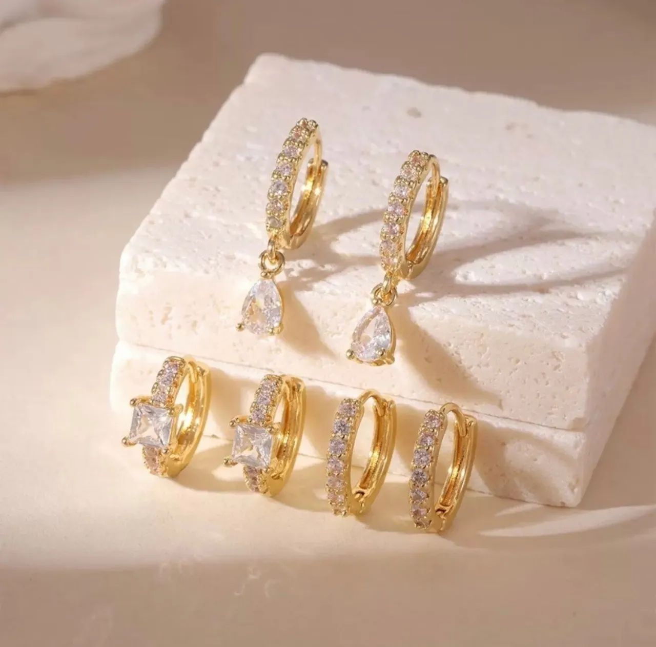 Trio de brincos (Prata e Dourado) 