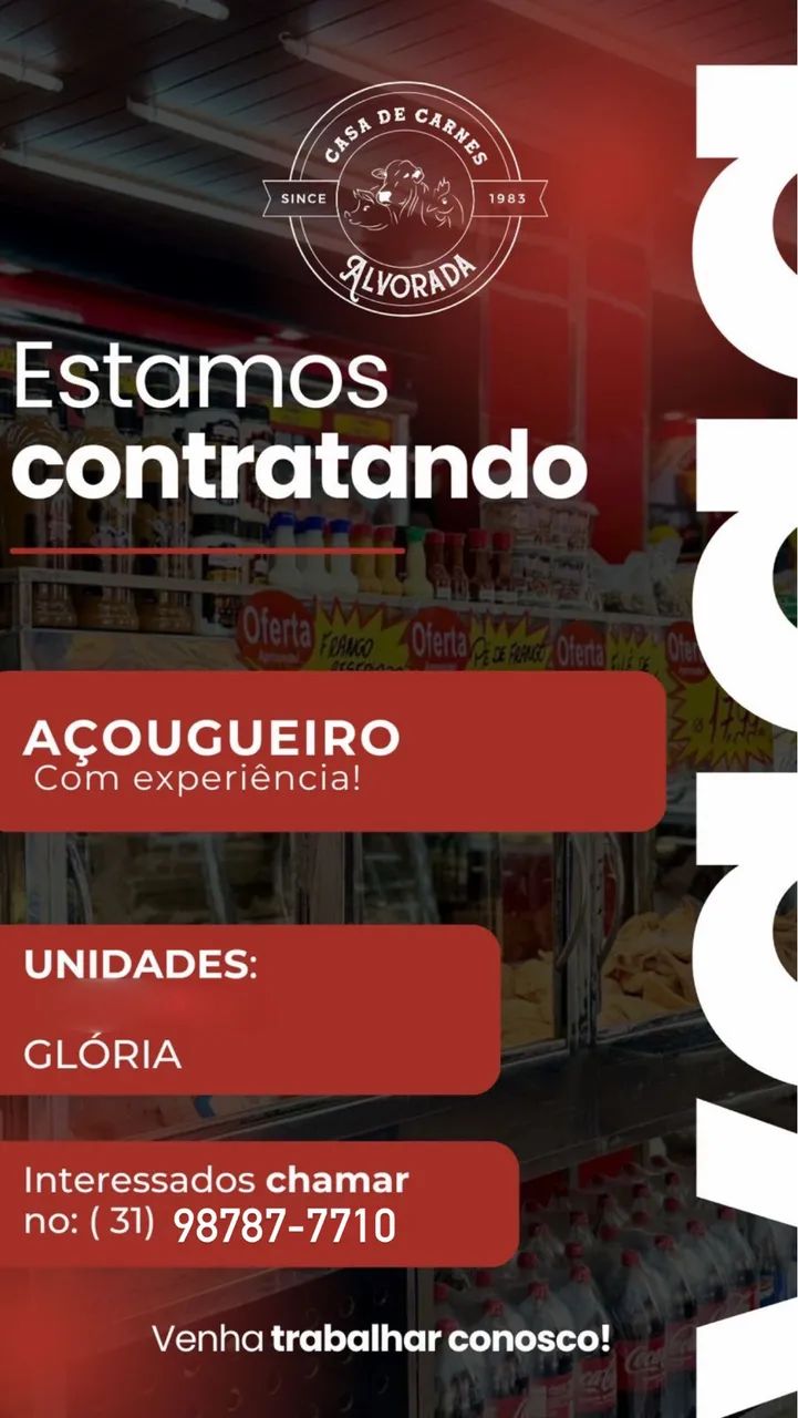 CONTRATA-SE ACOUGUEIRO COM EXPERIENCIA