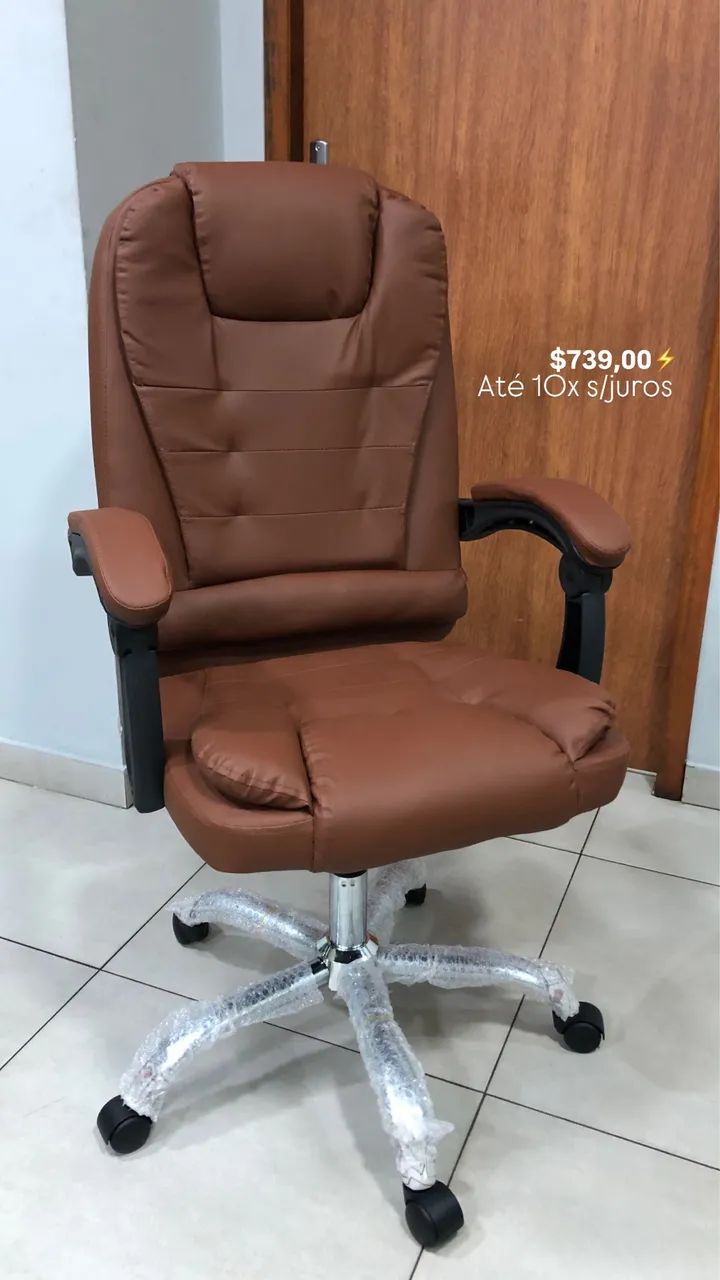 Cadeira Presidente Base Cromada 