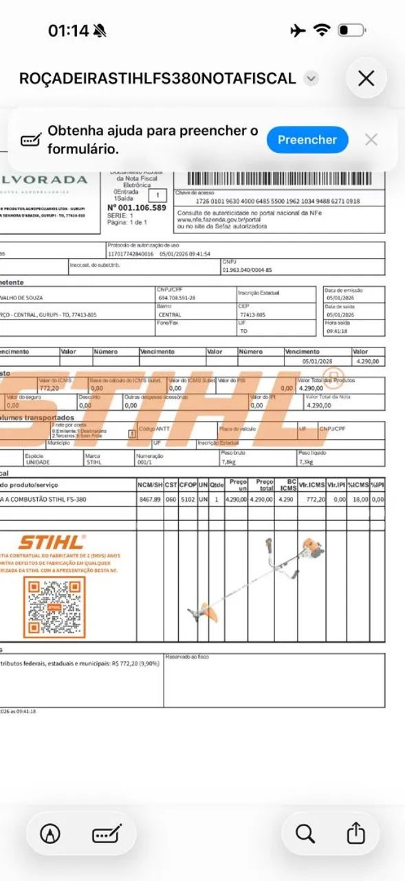  ROÇADEIRA STIHL FS-380 0KM LACRADA  - Foto 3