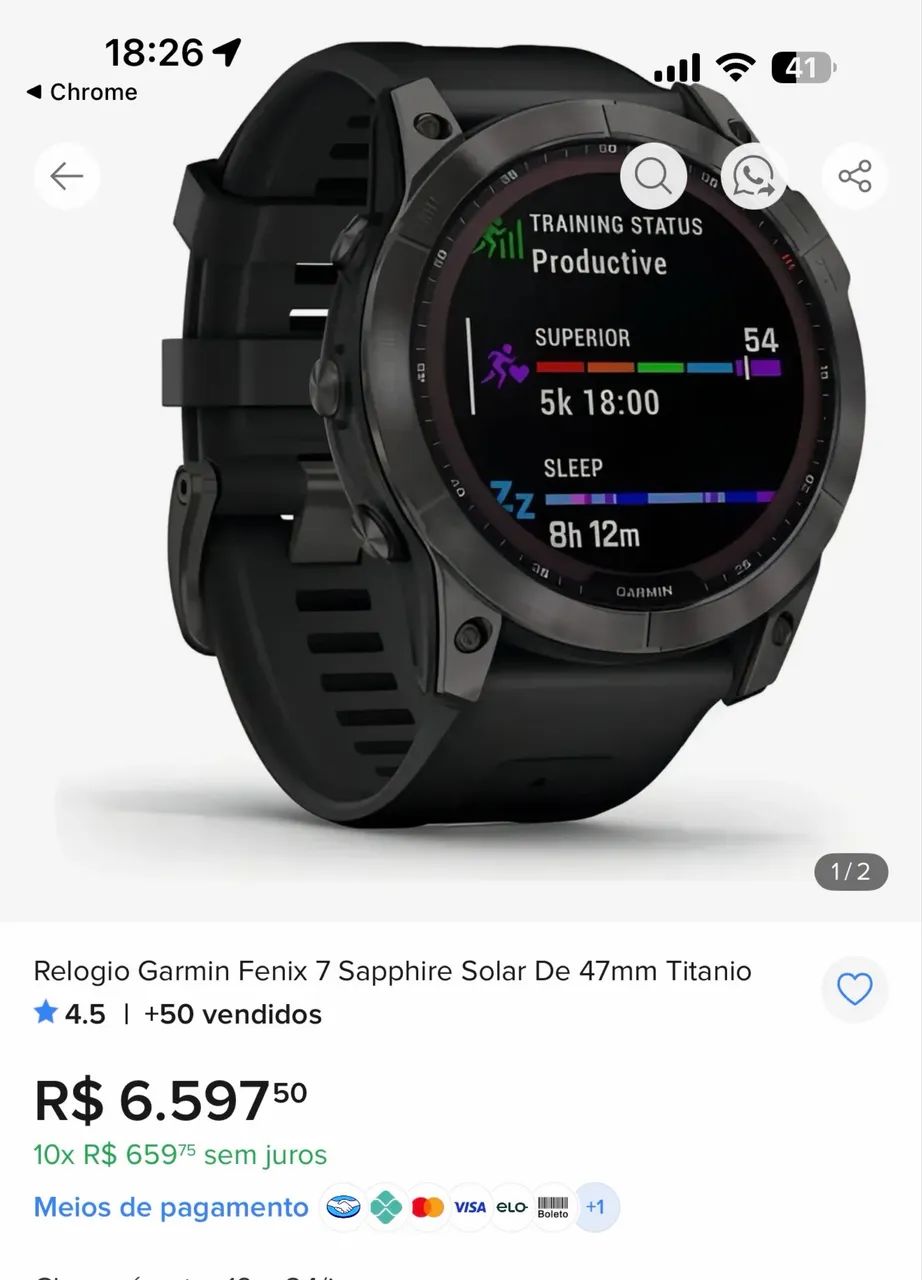 Garmin Fênix 7 Sapphire Solar 47mm  - Foto 5