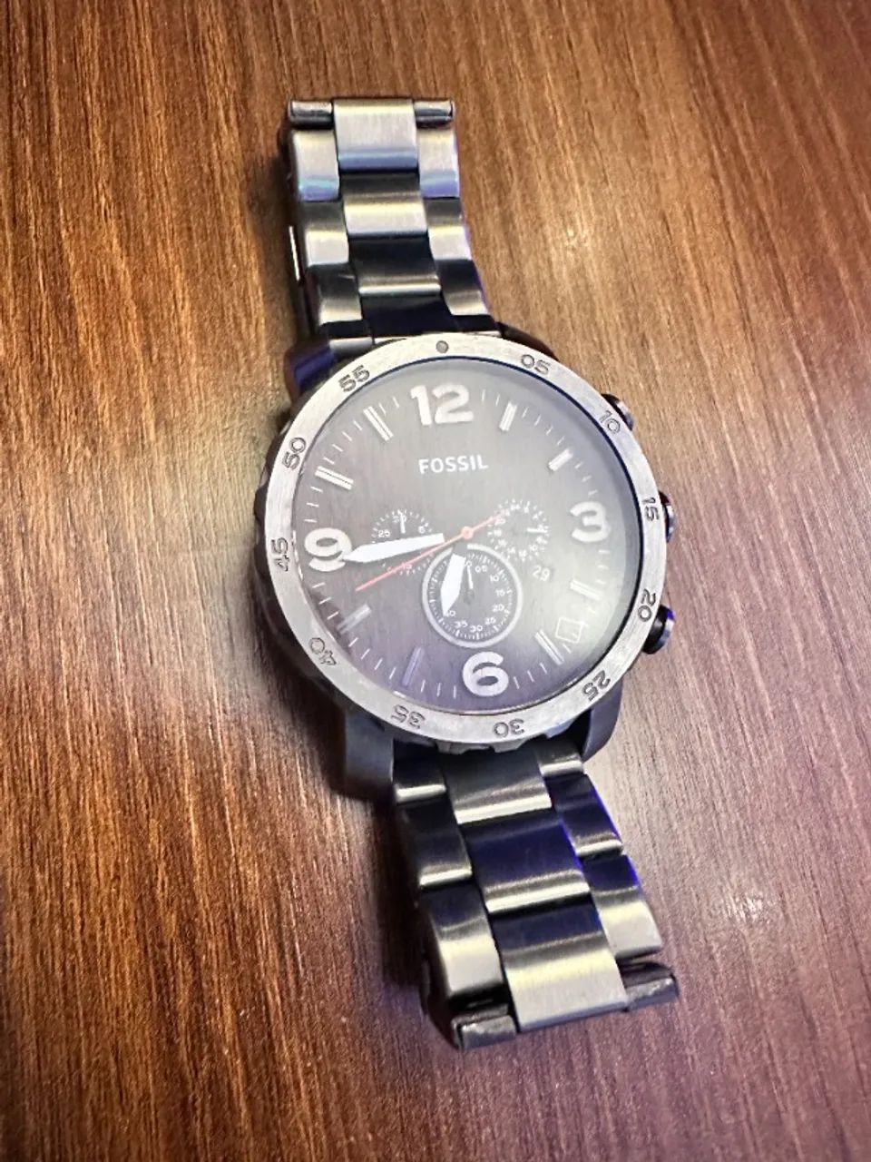 Relógio Fossil JR1355 Nate Chronograph Grafite com mostrador marrom - Foto 2