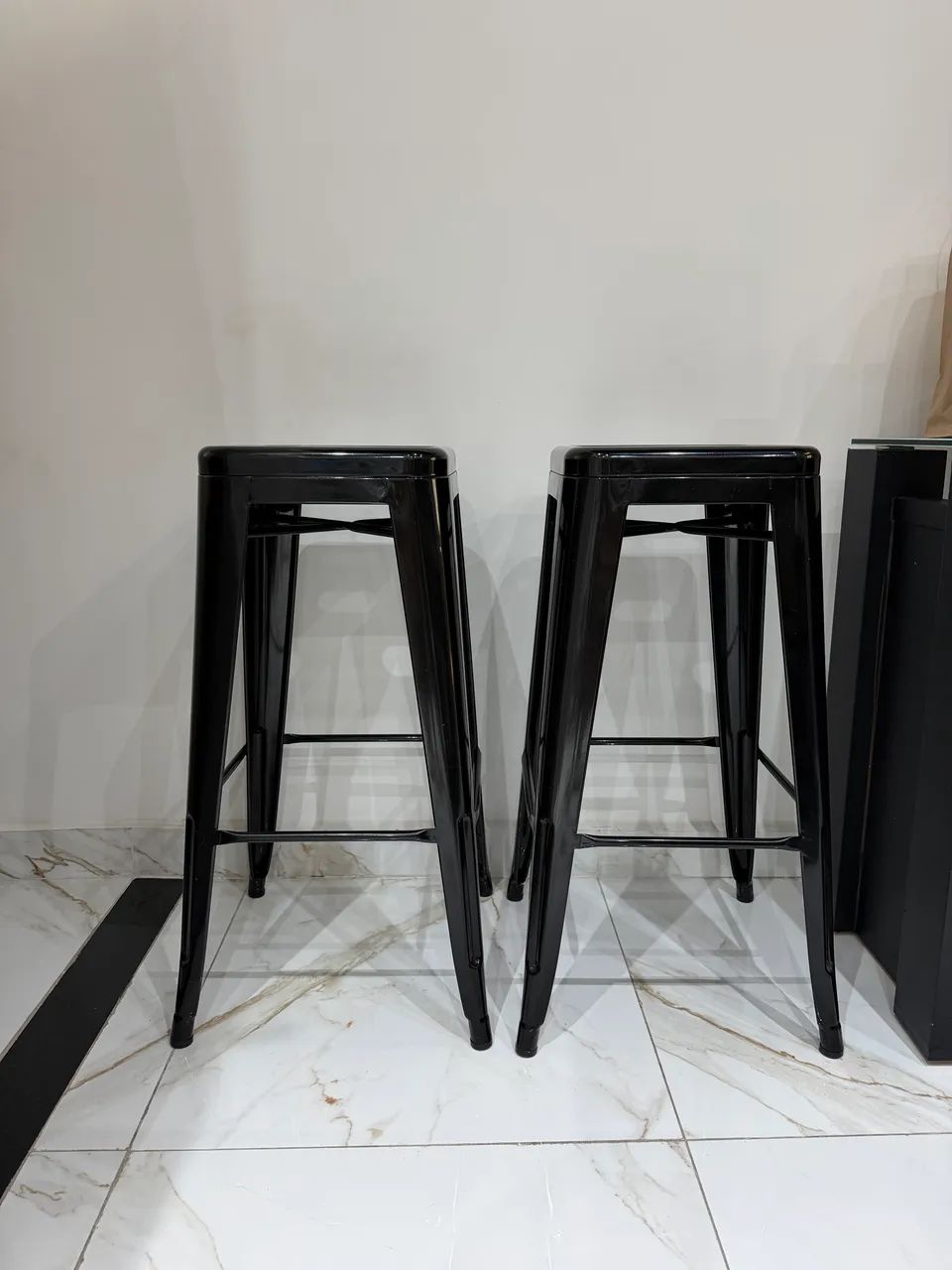 Banquetas alta industrial aço preto