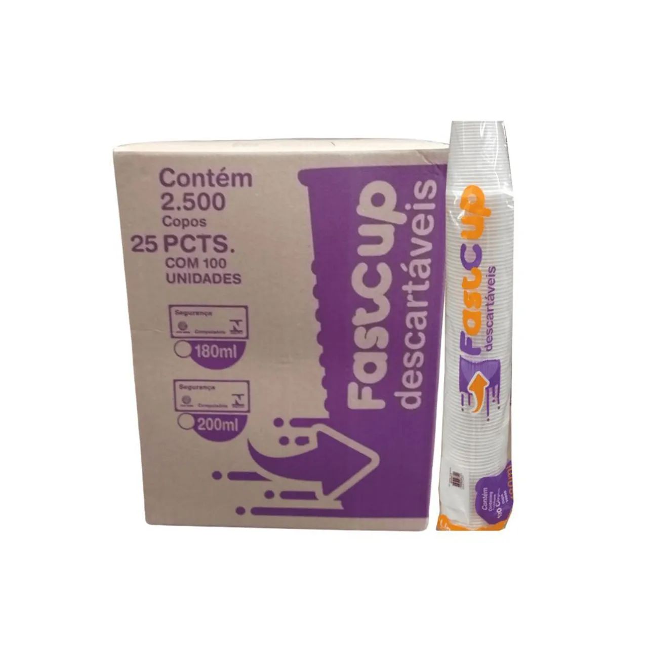 Caixa de copos descartáveis 2500 unidades 180ml