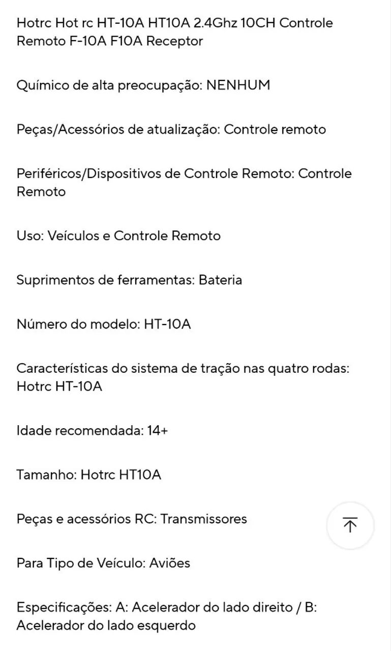 Rádio controle HotRc HT10-A  - Foto 3