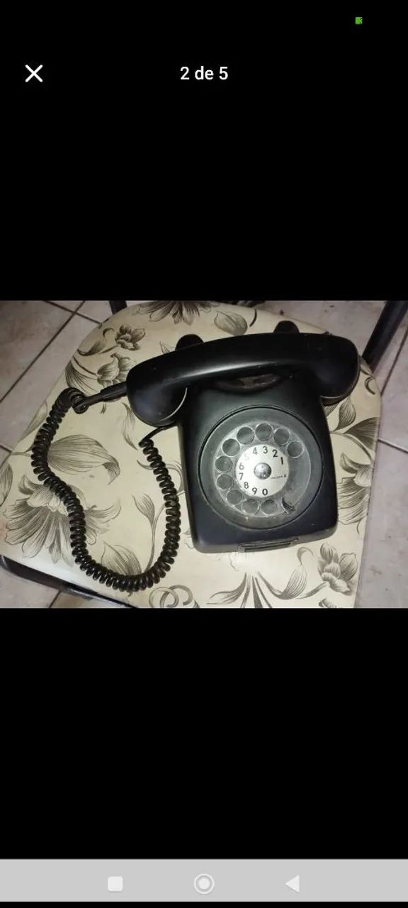 Telefone antigo preto de disco. - Foto 2
