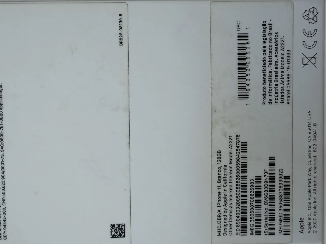 iPhone branco 11 128GB usado