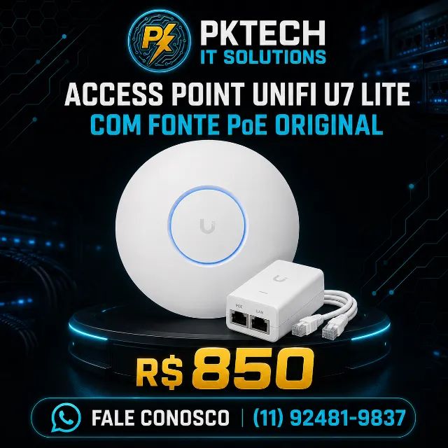 UniFi U7 Lite com fonte PoE original
