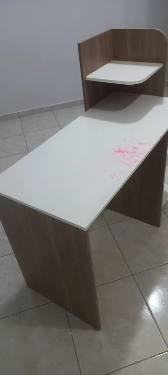Mesa de estudo Branca/Madeira - Foto 5