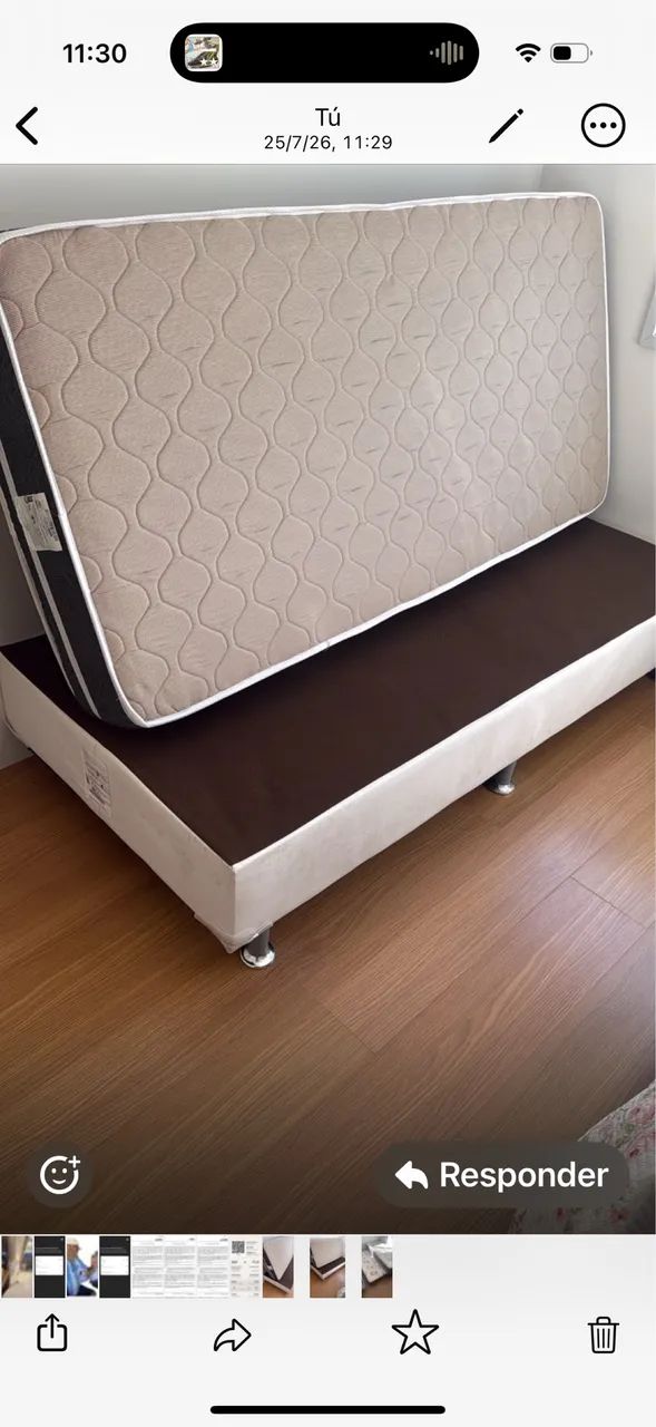 Vendo cama com colch?o de solteiro quasi novas  - Foto 2