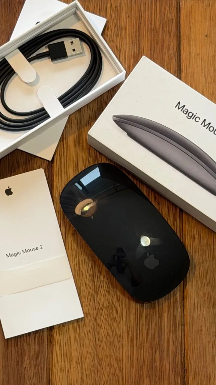 Magic Mouse 2 - Apple (Space Gray) - com caixa, manual e cabo originais