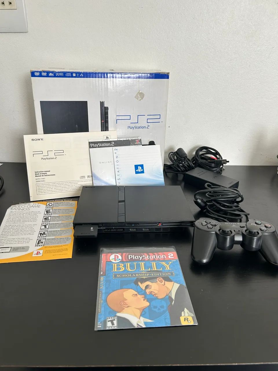Ps2 Slim desbloqueado + Controle Original + Jogo + Caixa