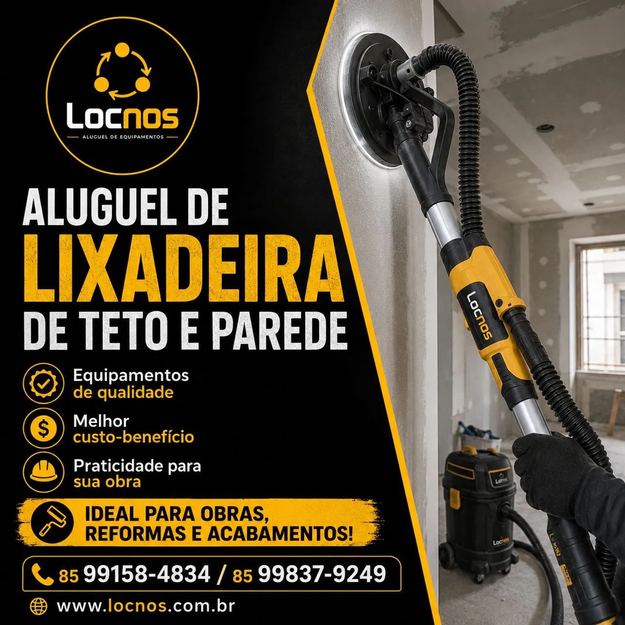 Aluguel de lixadeira de teto e parede