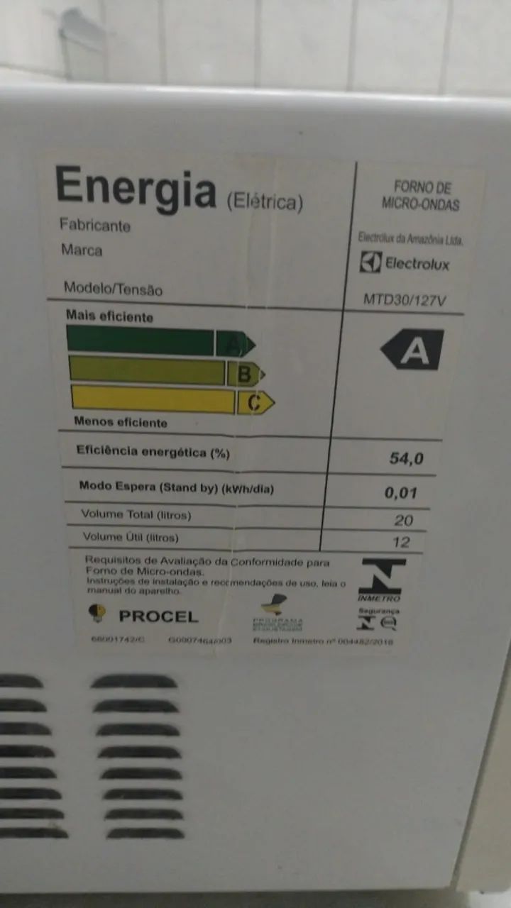 Microondas Eletrolux 20l usado - Foto 4