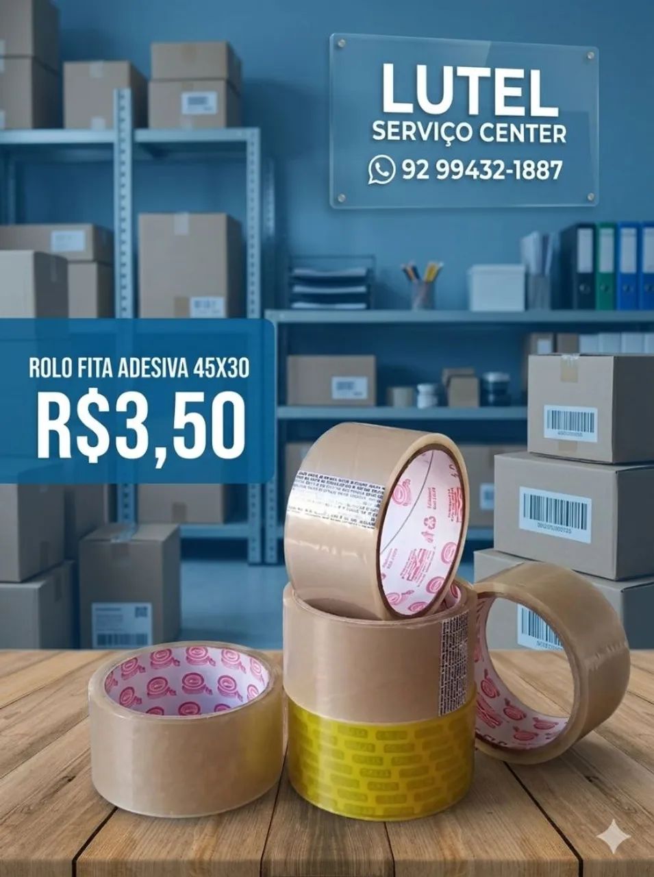ROLO FITA ADESIVA 45CMX30M 
