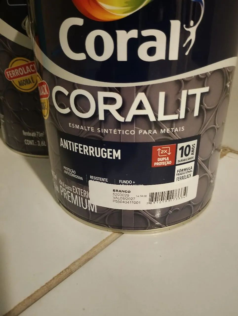 5 und. Tinta coralit antiferrugem branco neve/ Galão 3,6 L. 