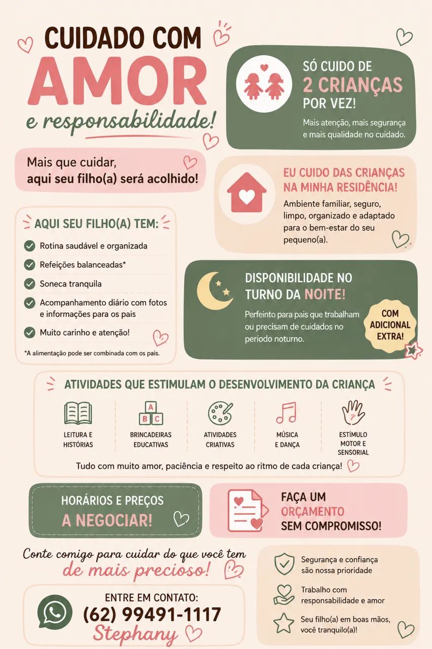 Babá (cuido das crianças na minha residência)